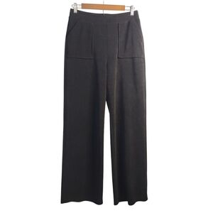 YELETE Women's Black Soft Corduroy Wide Leg Comfortable Pants Size Large